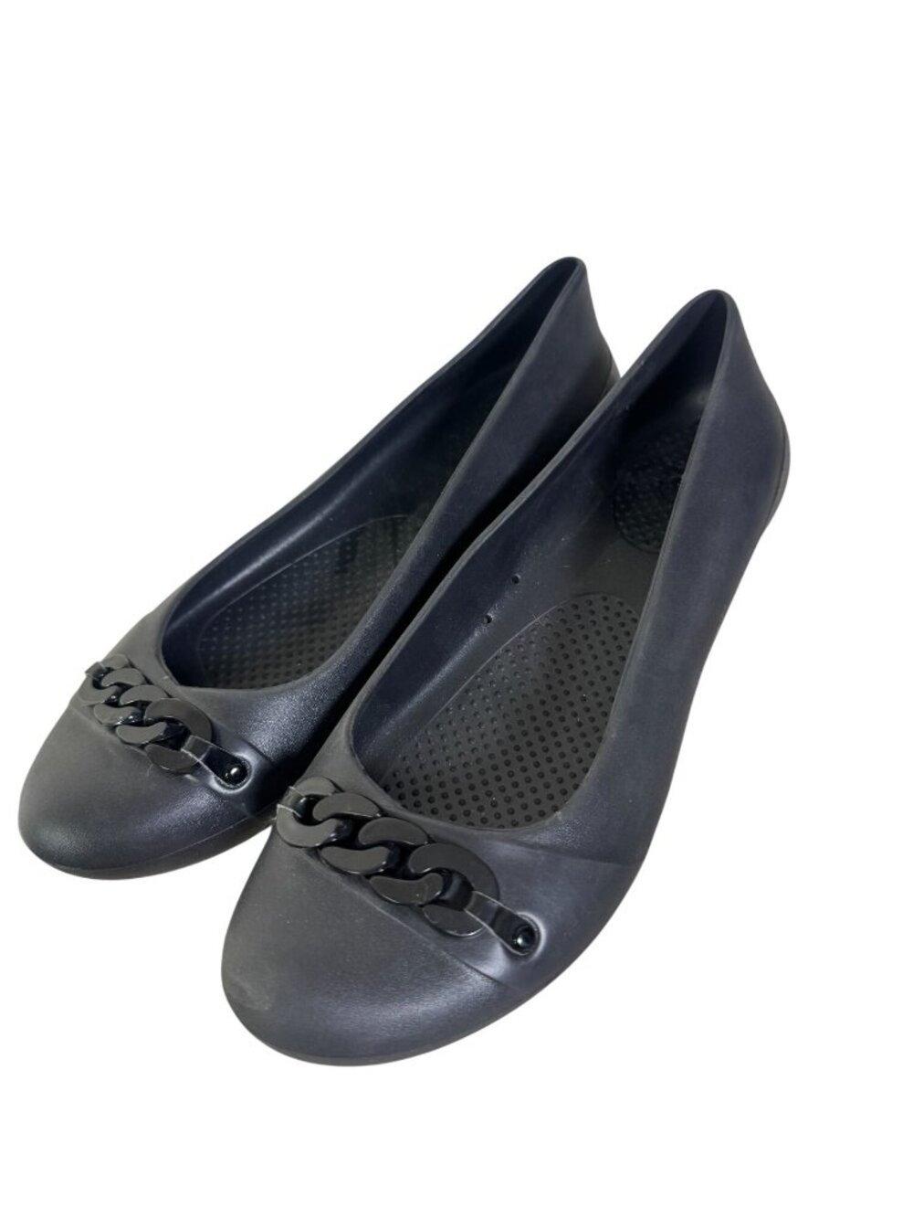 Crocs Women's Slip-On Flats Chain Detail Size 10 Ballet Flat Lightweight